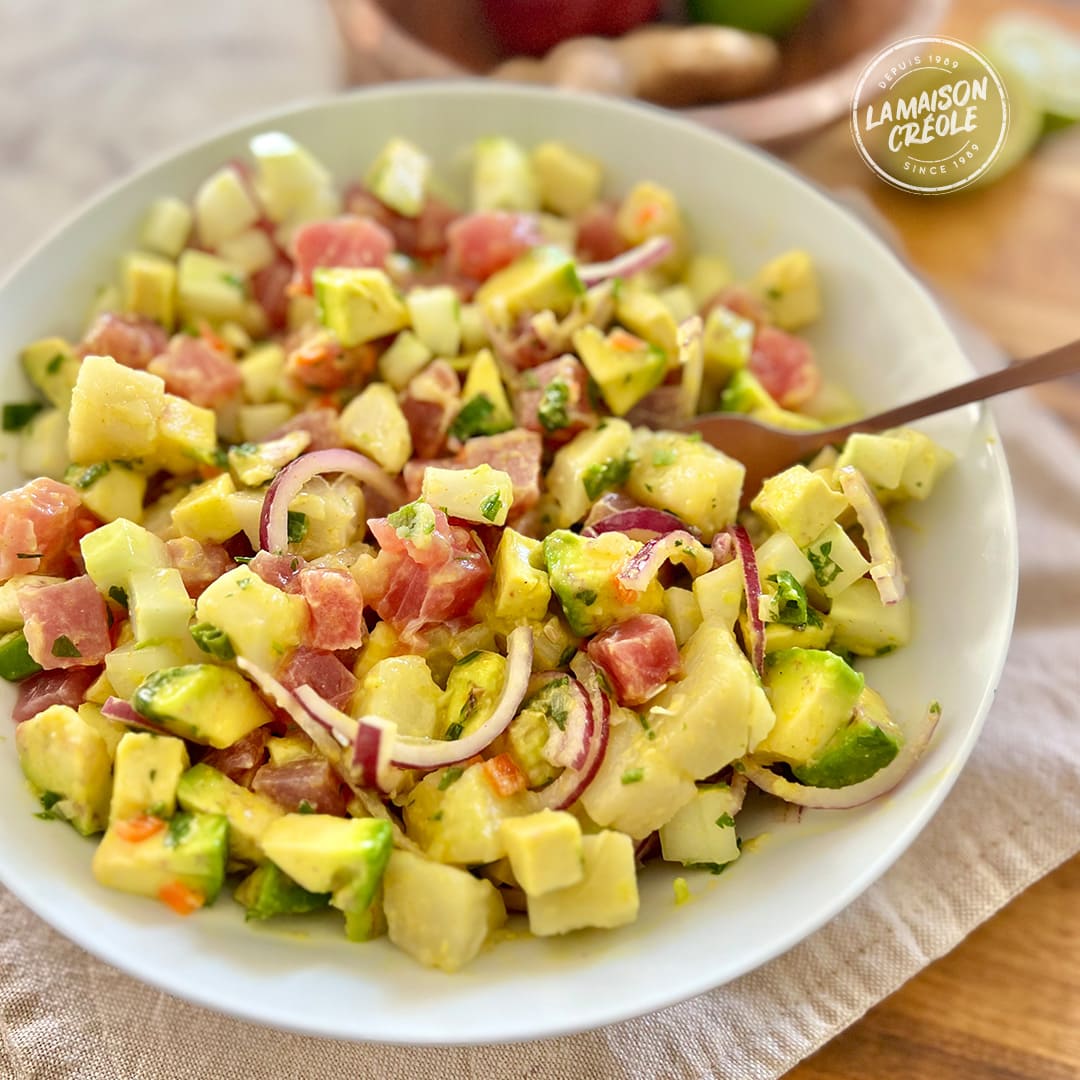 La Salade façon Tartare au Fruit à Pain et Thon Frais de Leslie Je Cuisine Créole